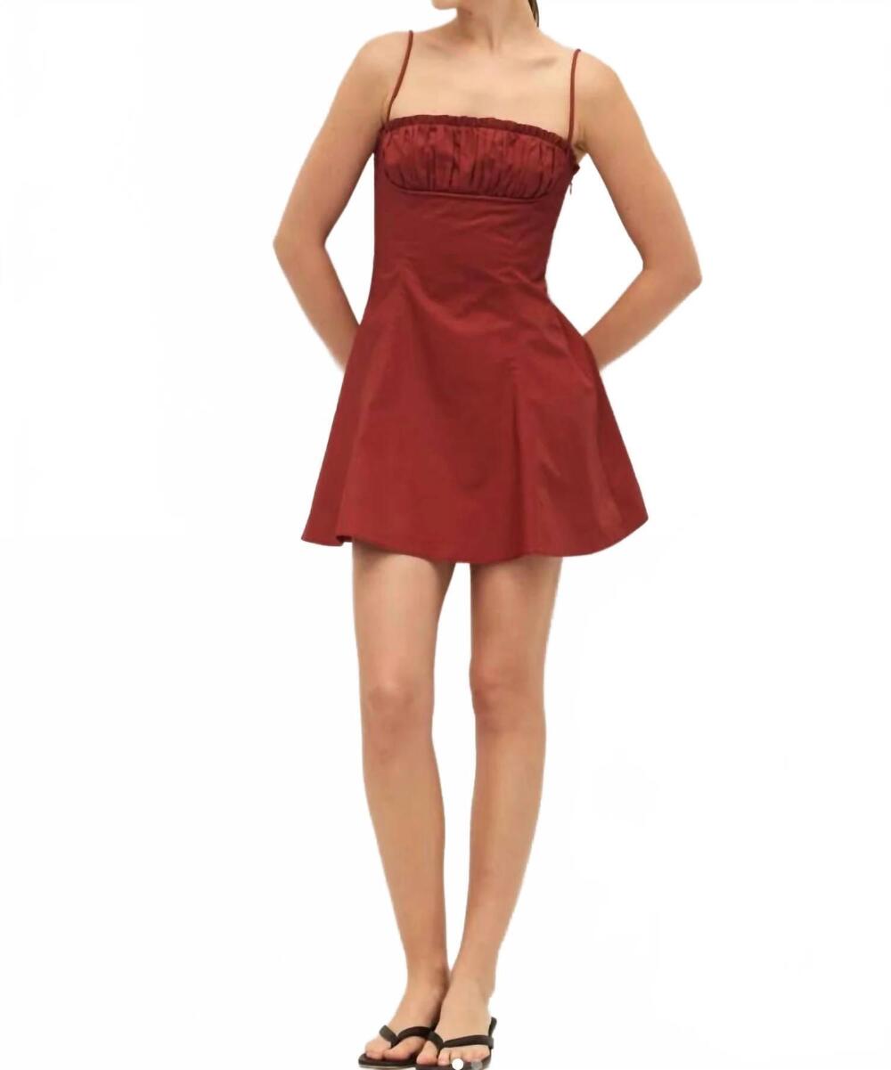 NEW ELODIE THE LABEL wylie mini dress in arabian spice
